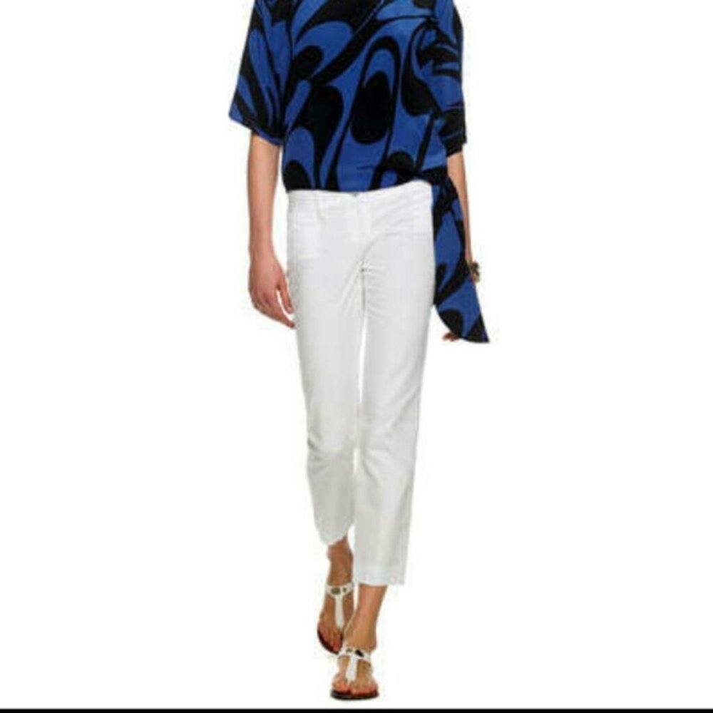 Michael Kors Wellesley Ankle Fit White Pants Sz 0-2 Waist 29" Inseam 28.25"